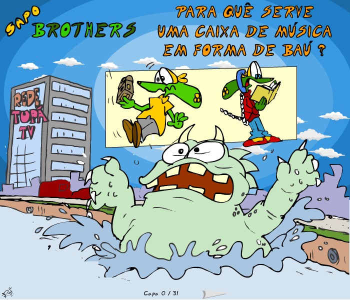 Sapo Brothers, diversão, tiras, humor, games, jogos, animação, anima, quadrinhos, infantil, minja, jones